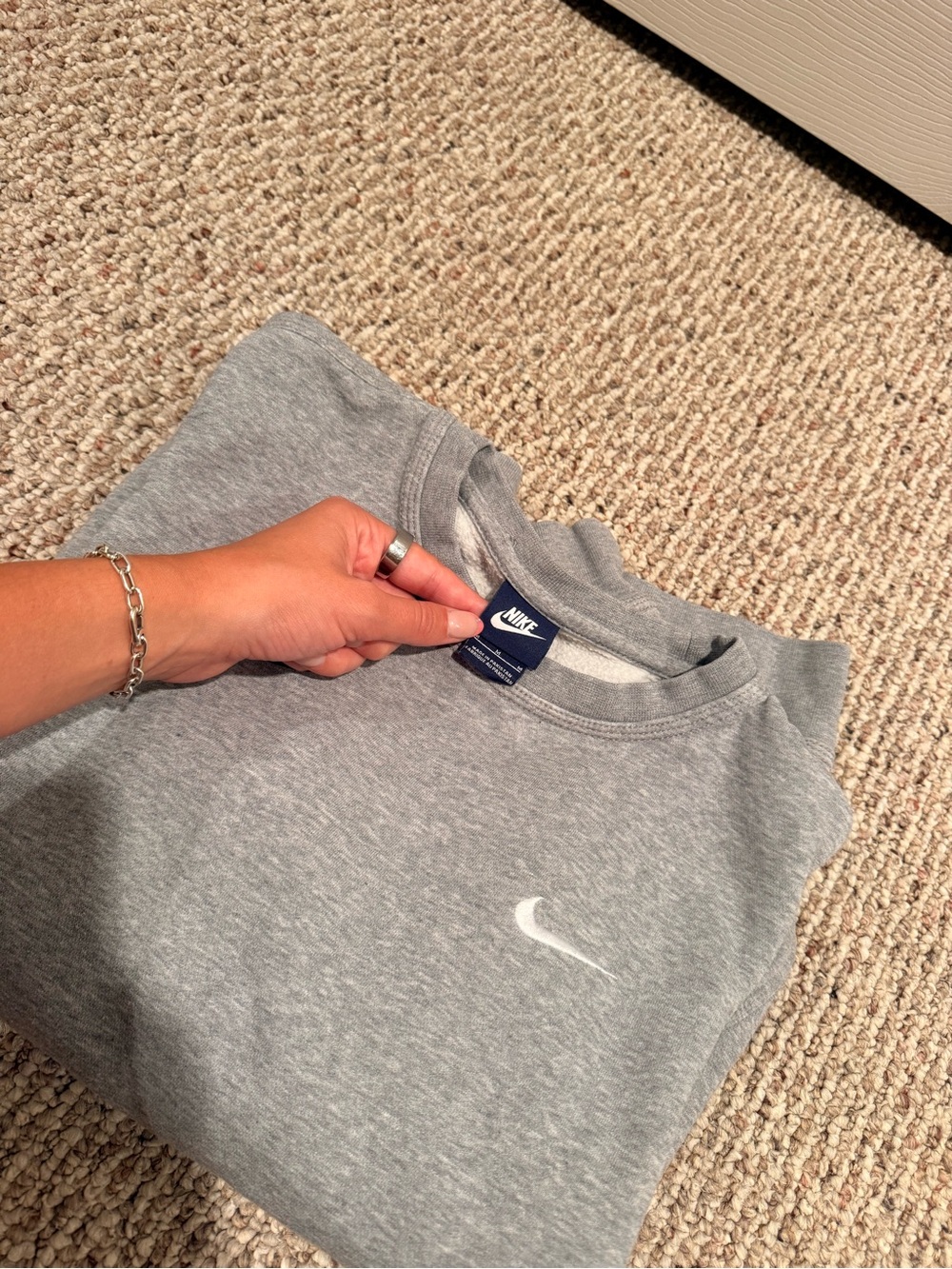 Nike Grey Crew Neck Sweatshirt Size Medium